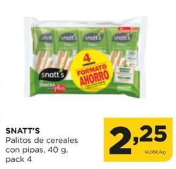Oferta de Snatt's - Palitos De Cereales Con Pipas por 2,25€ en Alimerka