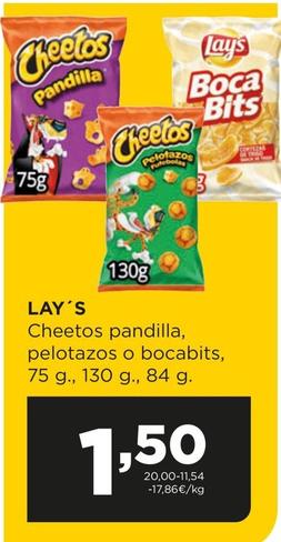 Oferta de Lay's - Cheetos Pandilla, Pelotazos o Bocabits por 1,5€ en Alimerka