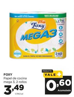Oferta de Foxy - Papel De Cocina Mega 3, 2 Rollos por 3,49€ en Alimerka