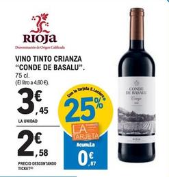 Oferta de Castillo Rioja - Vino Tinto Crianza "Conde De Basalu". por 3,45€ en E.Leclerc