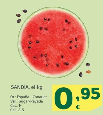 Oferta de Sandía por 0,95€ en HiperDino