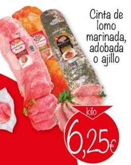 Oferta de Cinta De Lomo Marinada, Adobada O Ajillo por 6,25€ en Supermercados Piedra