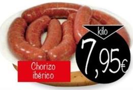 Oferta de Chorizo Ibérico por 7,95€ en Supermercados Piedra
