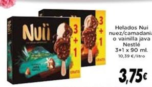 Oferta de Nestlé - Helados Nui Nuez/Camadania O Vainilla Java por 3,75€ en Supermercados Piedra