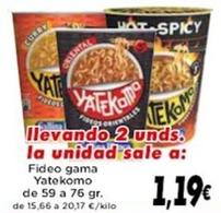 Oferta de Yatekomo - Fideo Gama por 1,19€ en Supermercados Piedra