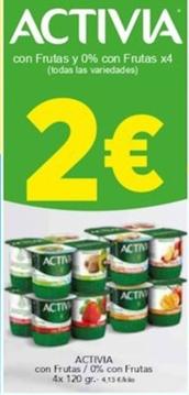 Oferta de Activia - Con Frutas/0% Con Frutas por 2€ en Supermercados Piedra