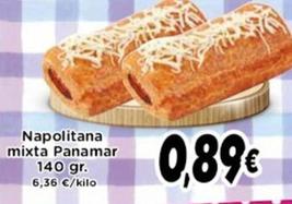 Oferta de Napolitana Mixta Panamar por 0,89€ en Supermercados Piedra
