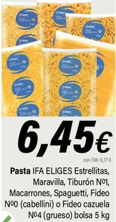 Oferta de Pasta por 6,45€ en Cash Ifa