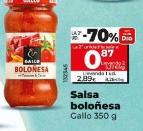 Oferta de Gallo - Salsa Boloñesa por 2,89€ en Dia