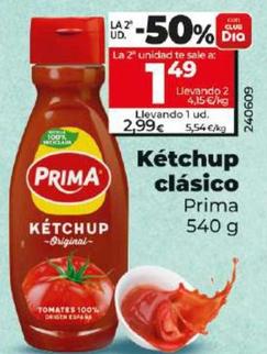 Oferta de Prima - Kétchup Clásico por 2,99€ en Dia