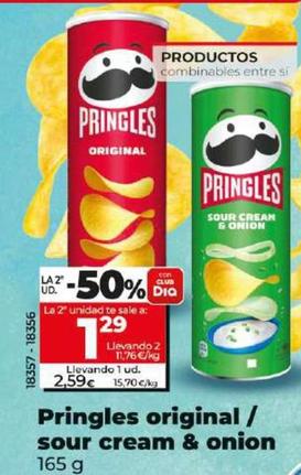 Oferta de Pringles - Original/Sour Cream & Onion por 2,59€ en Dia