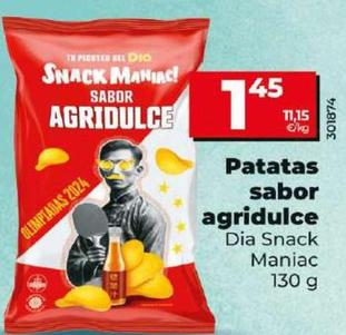 Oferta de Dia Snack Maniac - Patatas Sabor Agridulce  por 1,45€ en Dia