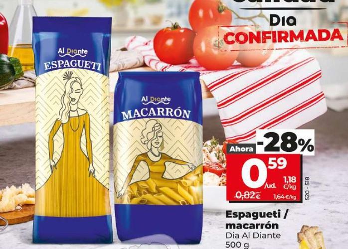Oferta de Dia Al Diante - Espagueti / Macarro por 0,59€ en Dia