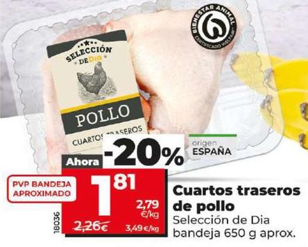 Oferta de Seleccion De Dia - Cuartos Traseros De Pollo por 1,81€ en Dia