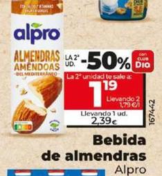 Oferta de Alpro - Bebida De Almendras por 2,39€ en Dia