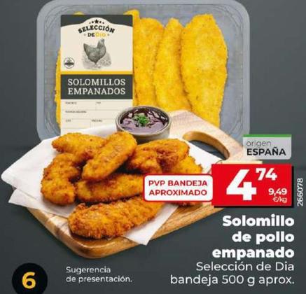 Oferta de Seleccion De Dia - Solomillo De Pollo Empanado por 4,74€ en Dia