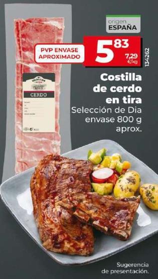 Oferta de Seleccion De Dia - Costilla De Cerdo En Tira por 5,83€ en Dia