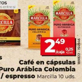 Oferta de Marcilla - Café En Cápsulas Puro Arábica ColombiaEspresso por 2,49€ en Dia
