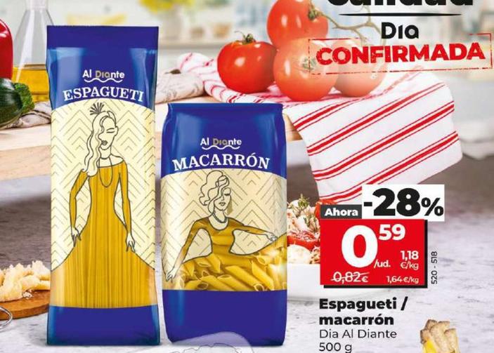 Oferta de Dia Al Diante - Espagueti / Macarron por 0,59€ en Dia