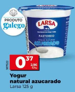 Oferta de Larsa - Yogur Natural Azucarado por 0,37€ en Dia