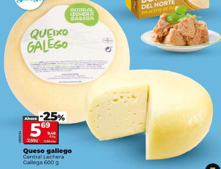 Oferta de Central Lechera Asturiana - Queso Gallego por 5,69€ en Dia
