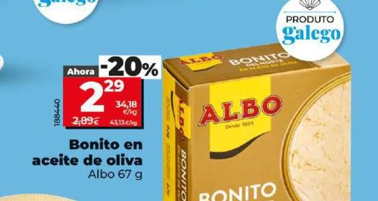 Oferta de Albo - Bonito En Aceite De Oliva por 2,29€ en Dia