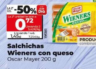 Oferta de Oscar Mayer - Salchichas Wieners Con Queso por 1,45€ en Dia