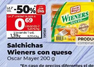 Oferta de Oscar Mayer - Salchichas Wieners Con Queso por 1,39€ en Dia