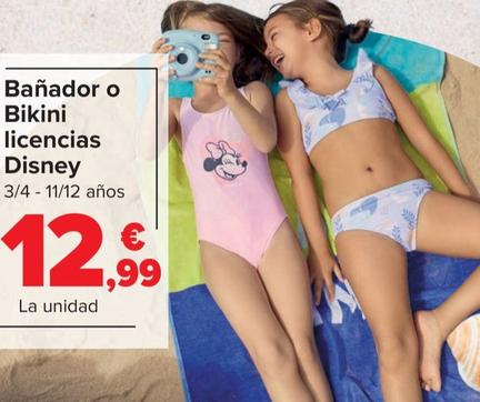 Oferta de Bañador o Bikini licencias Disney por 12,99€ en Carrefour