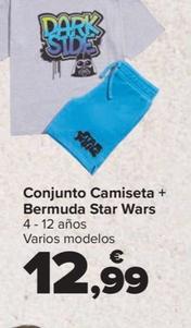 Oferta de Conjunto Camiseta + Bermuda Star Wars por 12,99€ en Carrefour