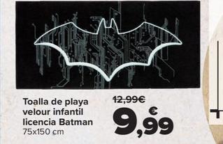 Oferta de Toalla de playa velour infantil licencia Batman por 9,99€ en Carrefour
