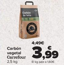 Oferta de Carrefour - Carbón Vegetal  por 3,99€ en Carrefour
