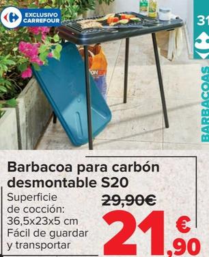 Oferta de Barbacoa Para Carbón Desmontable S20 por 21,9€ en Carrefour