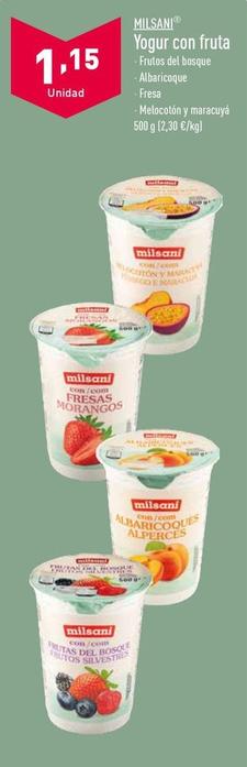 Oferta de Milsani - Yogur Con Fruta por 1,15€ en ALDI