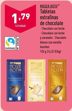 Oferta de Moser Roth - Tabletas Extrafinas De Chocolate por 1,79€ en ALDI