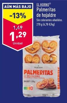 Oferta de El Horno - Palmeras De Hojaldre por 1,29€ en ALDI