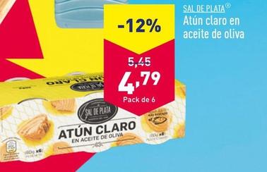 Oferta de Sal De Plata - Atún Claro En Aceite De Oliva por 4,79€ en ALDI
