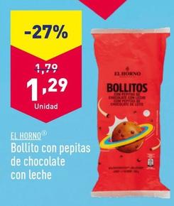 Oferta de El Horno - Bollito Con Pepitas De Chocolate Con Leche por 1,29€ en ALDI