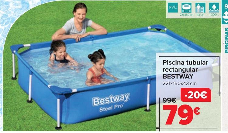 Oferta de Bestway - Piscina Tubular Rectangular por 79€ en Carrefour