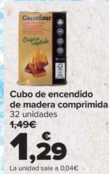 Oferta de Carrefour - Cubo De Encendido De Madera Comprimida por 1,29€ en Carrefour