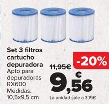 Oferta de Set 3 Filtros Cartucho  Depuradora por 9,56€ en Carrefour
