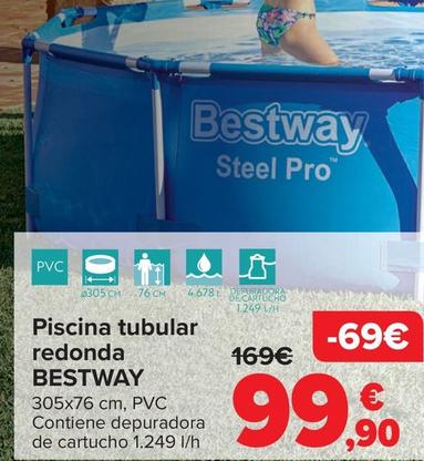 Oferta de Bestway - Piscina Tubular Redonda por 99,9€ en Carrefour