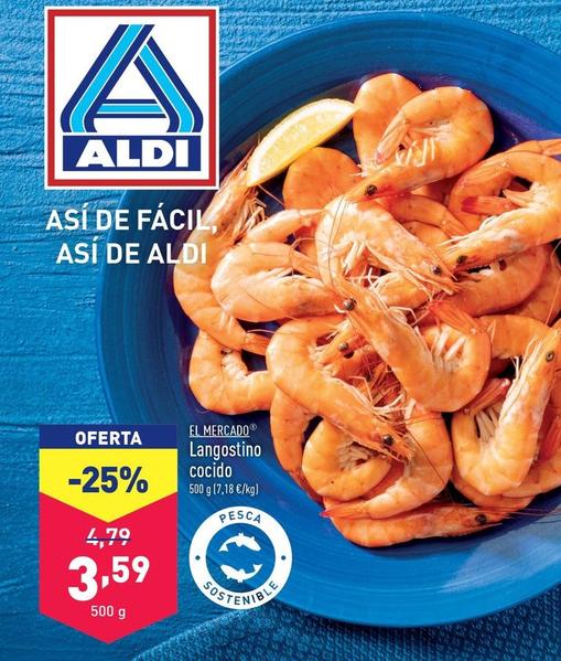 Oferta de El Mercado - Langostino Cocido por 3,59€ en ALDI