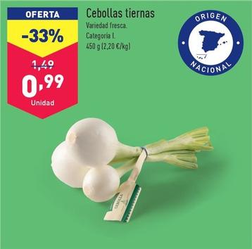 Oferta de Cebollas Tiernas por 0,99€ en ALDI