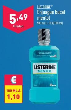 Oferta de Listerine - Enjuague Bucal Mentol por 5,49€ en ALDI