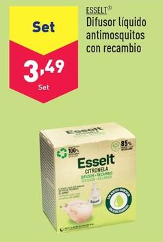 Oferta de Esselt - Difusor Líquido Antimosquitos Con Recambio por 3,49€ en ALDI