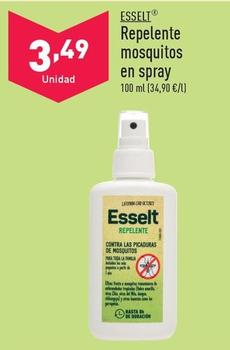 Oferta de Esselt - Repelente Mosquitos En Spray por 3,49€ en ALDI