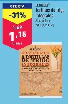 Oferta de El Horno - Tortillas De Trigo Integrales por 1,15€ en ALDI