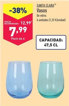 Oferta de Santa Clara - Vasos De Vidrio por 7,99€ en ALDI