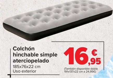 Oferta de Colchón hinchable simple aterciopelado por 16,95€ en Carrefour